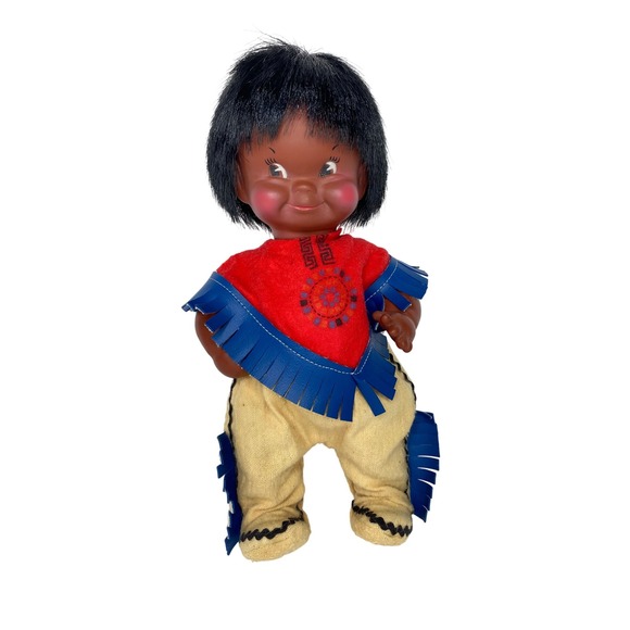 Vintage Regal Native American Indian Doll Souvenir Collectible‎ Toy Black Hair - Picture 1 of 8